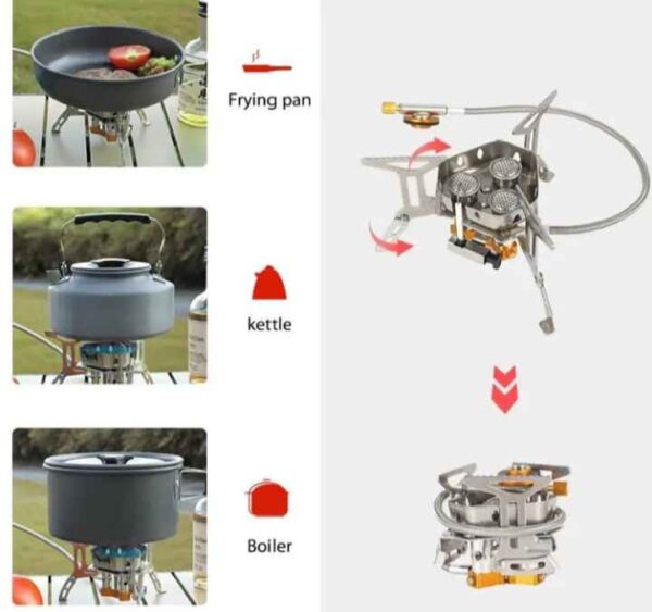 new windproof three-head stove - Image 4