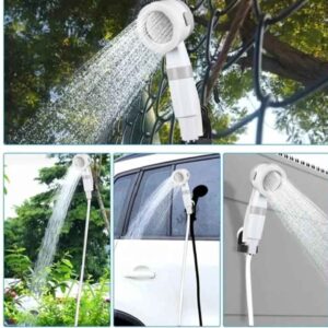 rechargeable outdoor shower, water spray  from bucket