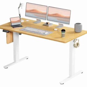 Electric Height Adjustable Standing Desk Large 55 x 24 Inches Sit Stand up Desk Home Office Computer