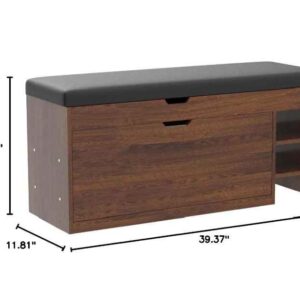 Shoe Storage Bench with Hidden Shoe Rack,