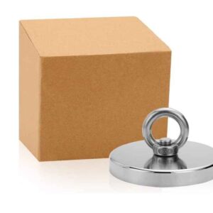 1763LBS Pulling Force(800KG) Powerful Round Neodymium Magnet with Countersunk Hole and Eyebolt, 5.35" Diameter, Great for Salvage or Magnetic Fishing